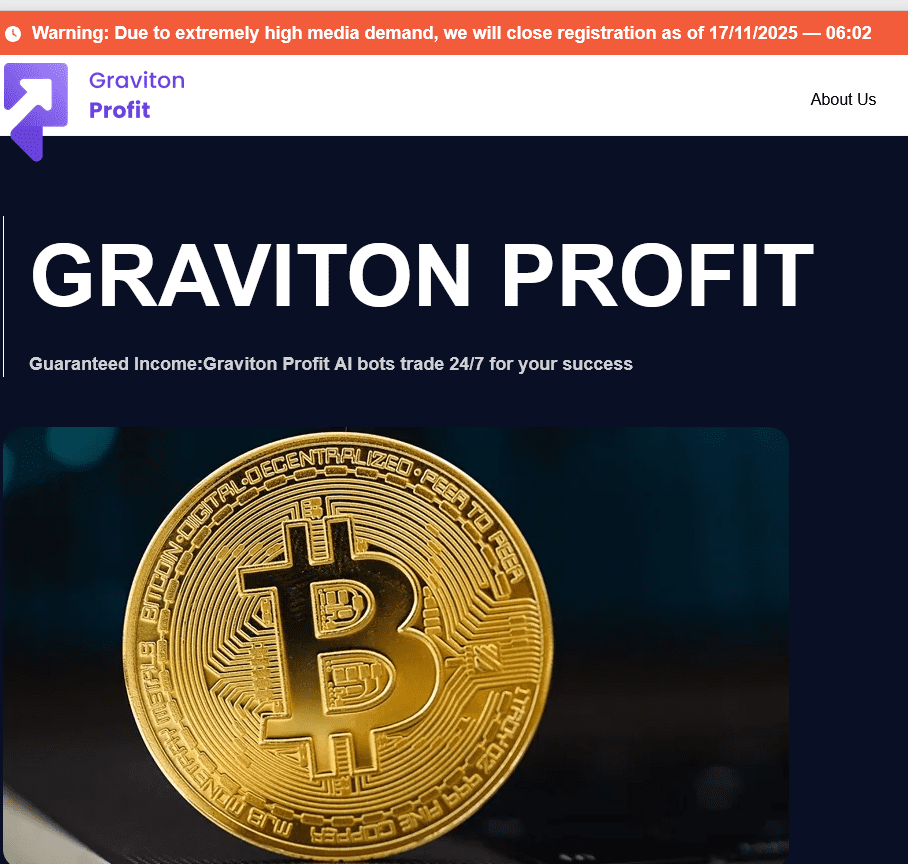 Graviton Profit unauthorized trading website