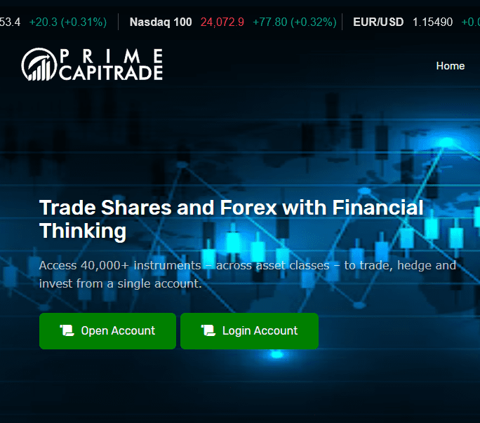PRIME CAPITRADE Fake Trading Website