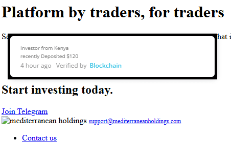 Mediterranean Holdings Limited Fake Website