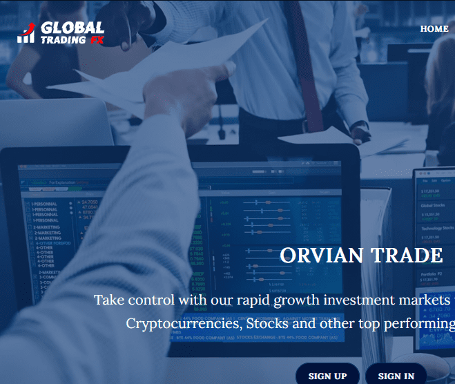 Orvian Trade Global Trading FX Unauthorized Website