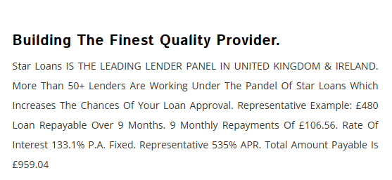 starloans.uk (Clone of FCA authorised firm)